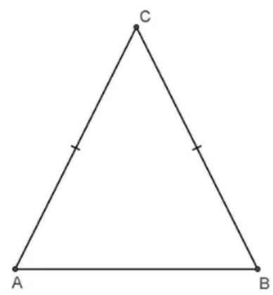 Figura 2.25 O triângulo △ABC é isósceles.