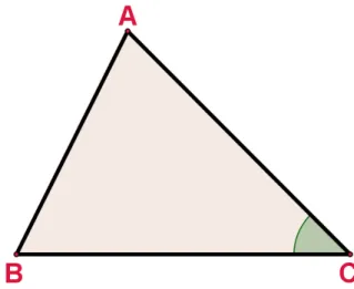 Figura 55: Ângulo C do triângulo ABC.  1º Passo: Clique na Janela 8 e selecione a opção “Ângulo”