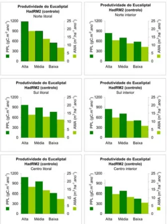 Figura 2 - Produtividade Primária Líquida e Acréscimo Médio Anual (aos 12 anos) do Eucalipto 