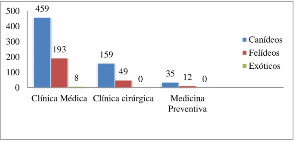 Gráfico 2 – Distribuição dos casos clínicos por área. (n=915) 
