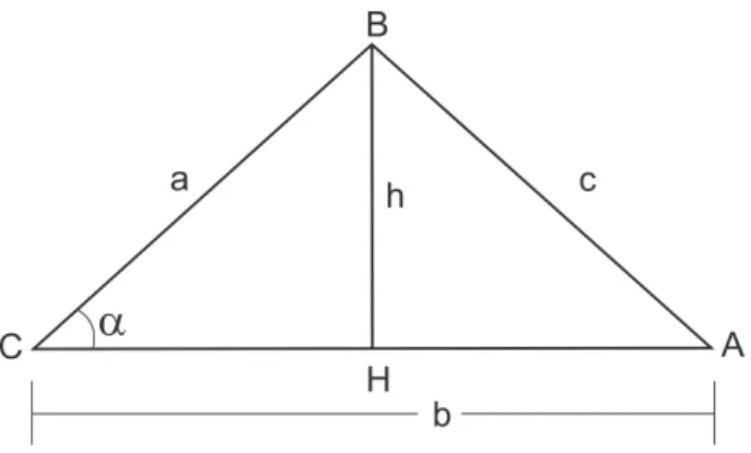 Figura 2.7: Triˆangulo qualquer.