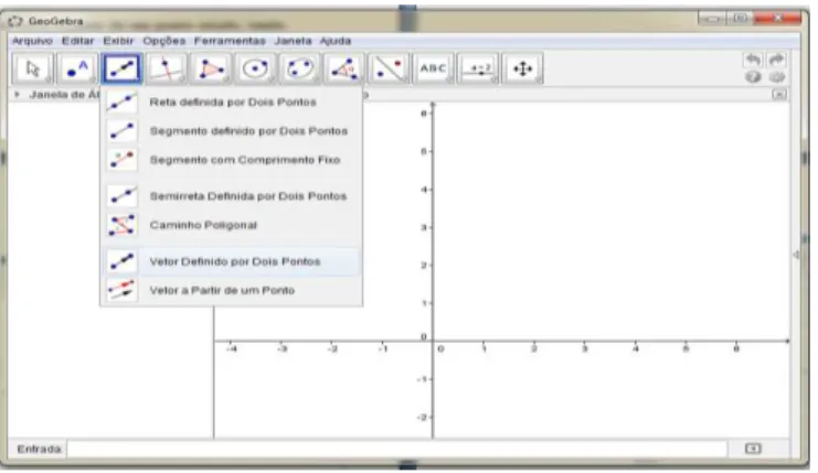 Figura 3.5: Selecionando o comando &#34;Vetor  Definido por Dois Pontos&#34; 