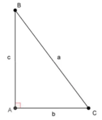 Figura 2.1: Triângulo retângulo ABC. 