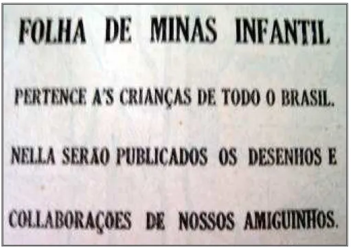 Foto Jornal Folha de Minas – Suplemento infantil - 31/05/1938, p. 1. 