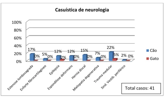 Gráfico 9 - Percentagem das várias afecções neurológicas 