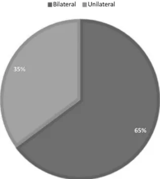 Fig. 1 Cases for unilateral or bilateral in audiograms with alterations.