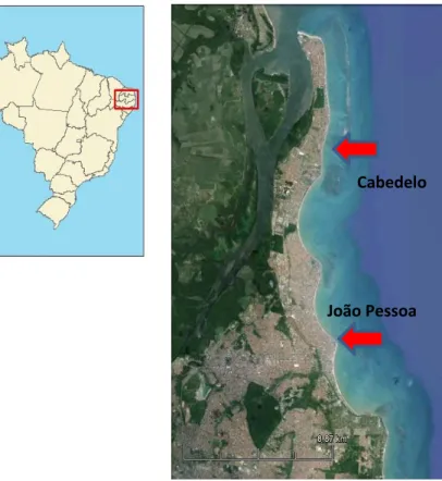 Figura 1. Localização dos municípios de João Pessoa e Cabedelo Cabedelo 