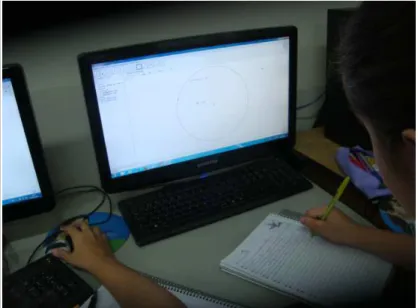 Figura 9 Desenhando um círculo qualquer no geogebra 