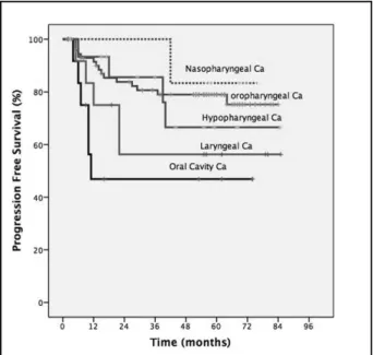 Fig. 4 Subgroup analysis of progression free survival by tumor subsites.
