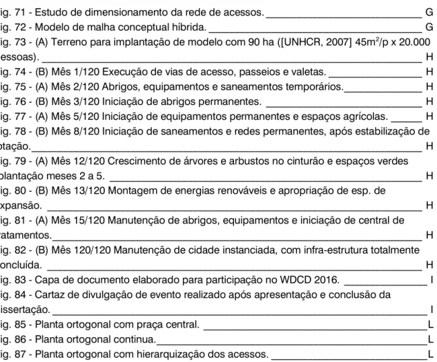 Fig. 73 - (A) Terreno para implantação de modelo com 90 ha ([UNHCR, 2007] 45m 2 /p x 20.000  pessoas)