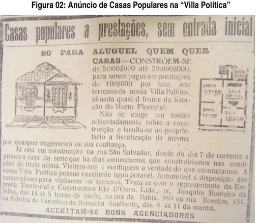 Figura 02: Anúncio de Casas Populares na “Villa Política”
