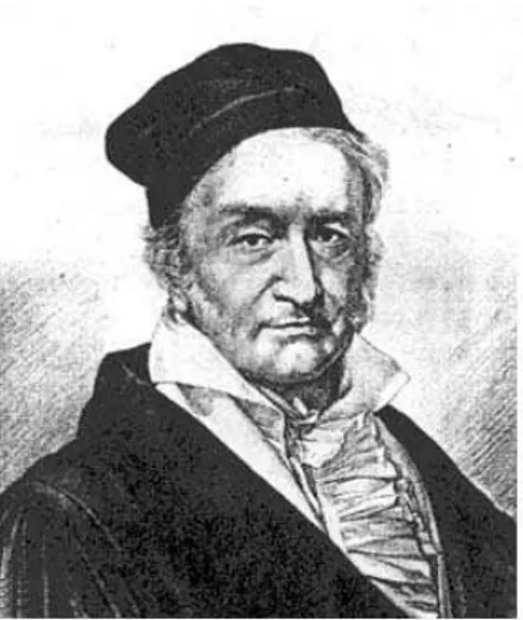 Figura 2.4: Carl Friedrich Gauss (1777 - 1855) O cálculo efetuado por Gauss foi simples e elegante; ele percebeu que: • a soma do primeiro número com o último é: 1 + 100 = 101.