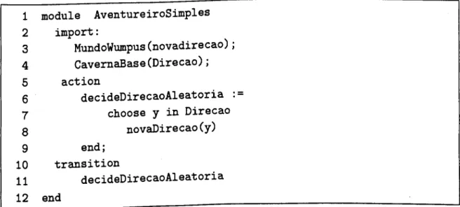 Figura 5.3: Módulo AventureiroSimples em Machína. 