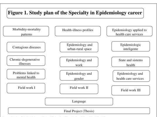 Figure 1. Study plan of the Specialty in Epidemiology career