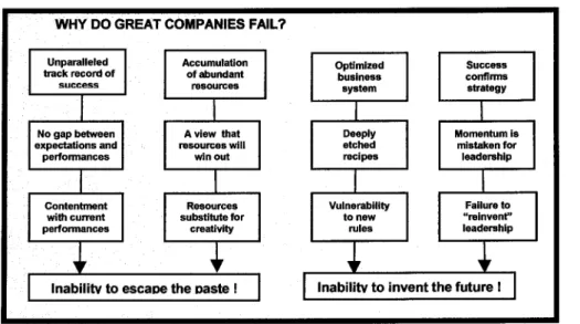 Figura  2.1  Porque  e  que as grandes companhias falham estrategicamente? 
