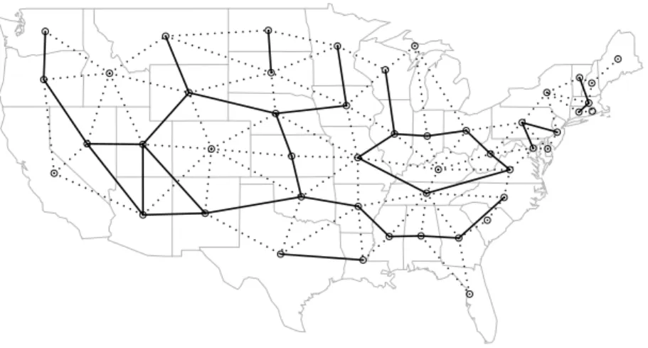 Figura 2.3: Edges of US states neighborhod graph drawn a

ording to the pairwise 
orrelation