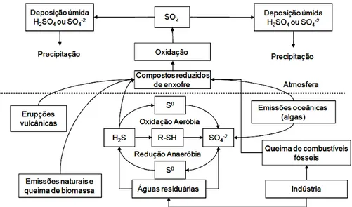 Figura 3-1: Ciclo global do enxofre. 