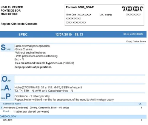 Figure 3.1: SOAP report de-identified sample.