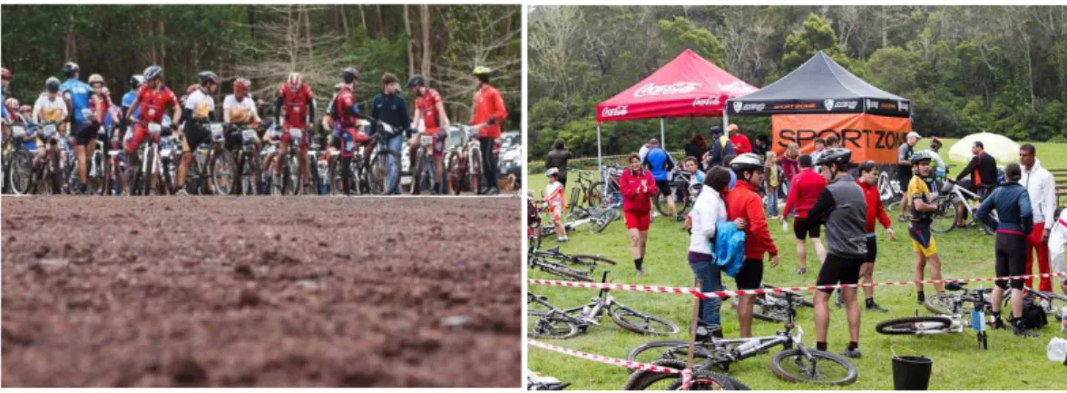 Fig. 1 – Partida de prova BTT  Fig. 2 – Convívio na prova de BTT  (Fotos gentilmente cedidas pela Associação de Ciclismo dos Açores) 