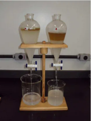 Figura 6 4.2-Separação preliminar da mistura óleo combustível e porção aquosa 