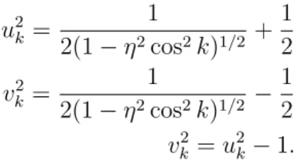 Tabela 1. Valores obtidos numericamente para η e λ.
