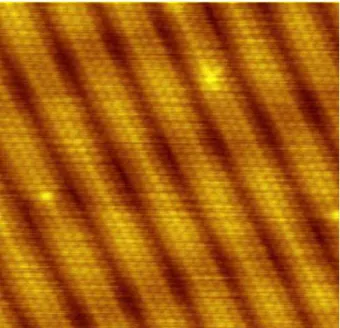 Figura 2.10: Imagem de STM de alta resolu¸c˜ ao da superf´ıcie { 1 0 0 } reconstru´ıda do ouro [42].