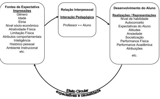 Figura 9. Modelo para o estudo do efeito pigmalião na educação física. Traduzido e adaptado.