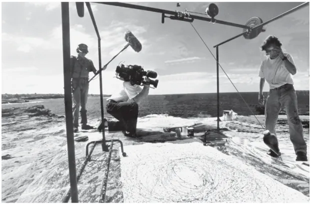 Figure 9: The Pollockizer being filmed by the Australian Broadcasting Company in 1998