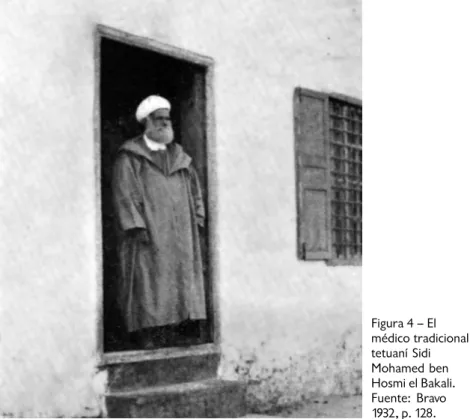 Figura 4 – El médico tradicional tetuaní Sidi Mohamed ben Hosmi el Bakali. Fuente: Bravo 1932, p