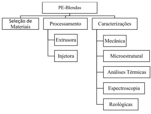 Figura 4.1: Fluxograma das etapas do trabalho  4.3.1- Processo de extrusão  