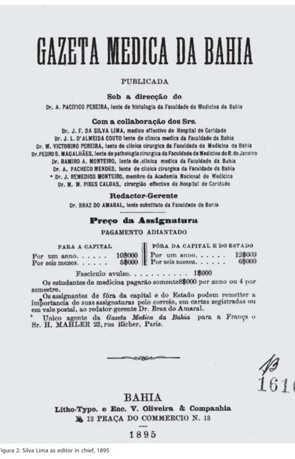 Figura 2: Silva Lima as editor in chief, 1895