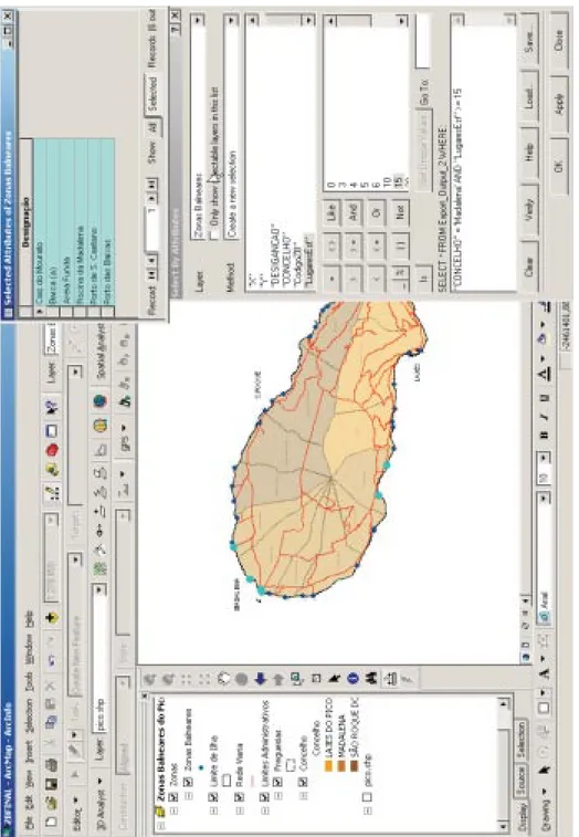 Figura 2 – Consulta por atributos ao SIG das Zonas Balneares do Pico