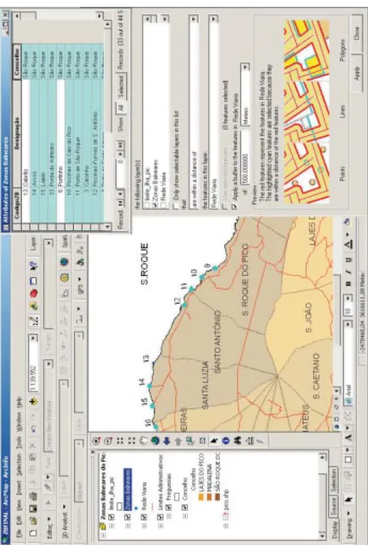 Figura 3 – Consulta por localização ao SIG das Zonas Balneares do Pico