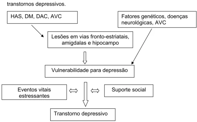 Figura 2: modelo da interação dos fatores de risco no desenvolvimento dos  transtornos depressivos