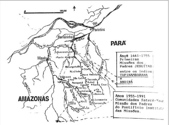 Figure 2: Ancestral territory of the Sateré-Mawé (Lorenz, 1992, p.21)