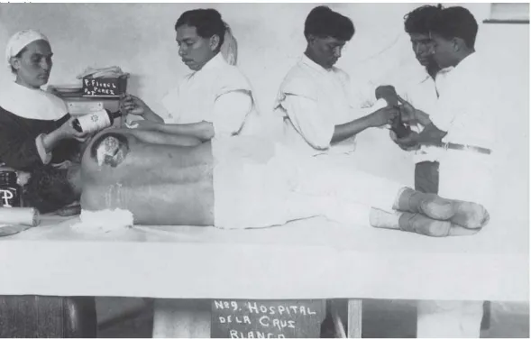 Figure 4: Medical personnel with wounded; port of Veracruz, April of 1914 (Inv.#373917, Fondo Casasola, Sinafo-Fototeca Nacional del Inah)
