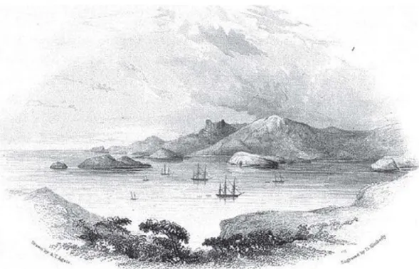 Figure 6: The expedition’s six sailing vessels anchored in Orange Harbor, Tierra del Fuego (Wilkes, 1845, v.1, p.124)