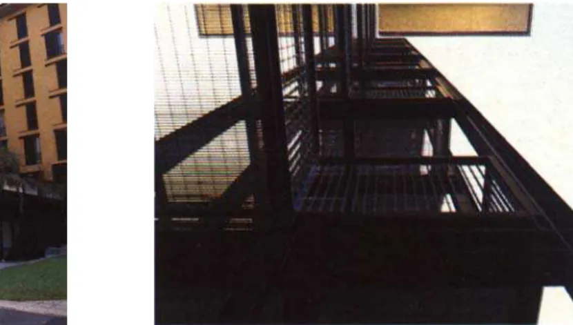 FIGURA 4.6 – Particularidades do sistema de corredor e da escada anti-incêndio. 