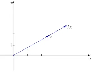 Figura 2.2: Interpretação geométri
a da multipli
ação de um número es
alar positivo