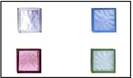 Figura 4.3-Tijolos de vidro com cores variadas (http//www.tijolosdevidro.com. br).