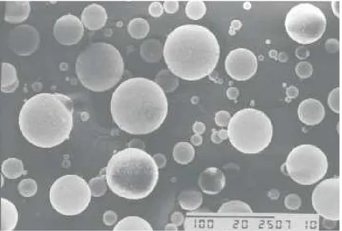 Figura 5.3-Microesferas Ocas de Vidro (Glass Bubbles® tipo K-37); micrografia eletrônica de          varredura (aumento de 100 vezes) (BARBOZA E PAOLI, 2010)