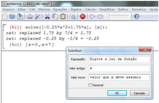 Figura 26 Ű Digite a função para a qual se deseja calcular o valor no ponto