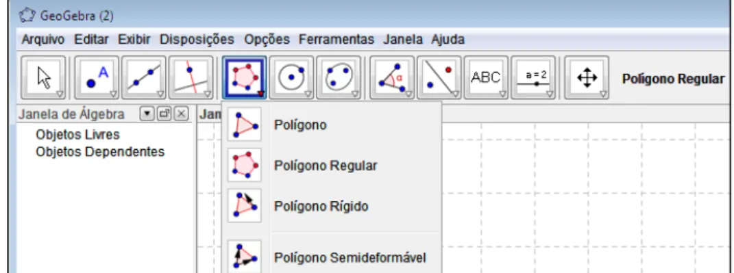 Figura 03  – Barra de ferramentas das transformações geométricas do GeoGebra.  Fonte: Elaboração própria 