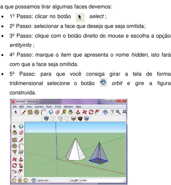 Figura 15  – Barra de ferramentas das transformações geométricas do Sketchup.  Fonte: Elaboração própria 