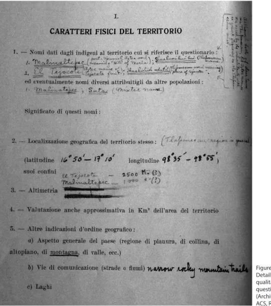 Figure 6:  Detail of CISP  qualitative  questionnaire  (Archivio Gini,  ACS, Rome)