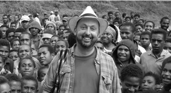 Figure 2: Warwick Anderson and Fore people, Okapa, Papua New Guinea, 2003 (photo by Thomas Strong)