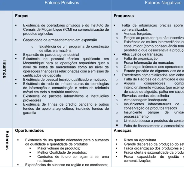 Tabela 3: Análise FOFA (Forças, Oportunidades, Fraquezas e Ameaças) da BMM 
