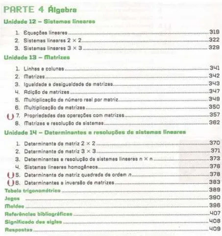 Figura 6.1: ´Indice referente ao Livro Matem´atica: Ensino M´edio. Fonte: Smole e Diniz (2010)