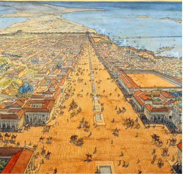 Figura 7 – Alexandria com a Via Canópica em destaque 