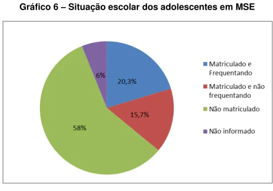 Gráfico 6  – Situação escolar dos adolescentes em MSE 